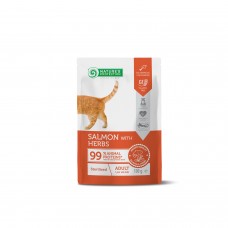 Nature's Protection Sterilised Adult Cat with Salmon and Herbs pouch - вологий корм для дорослих стерилізованих котів, з лососем та травами, пауч, 100г