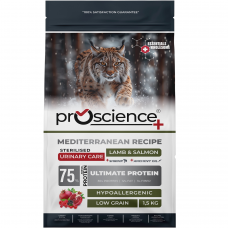ProScience Sterilised Cat Lamb & Salmon 1,5 кг - корм з ягням, лососем, креветковим борошном, анчоусною олією та середземноморськими фруктами для дорослих стерилізованих котів