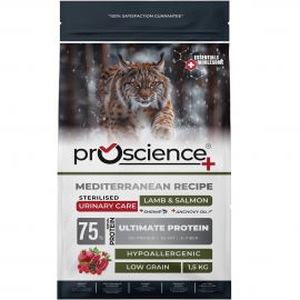 ProScience Sterilised Cat Lamb & Salmon 15 кг - корм з ягням, лососем, креветковим борошном, анчоусною олією та середземноморськими фруктами для дорослих стерилізованих котів