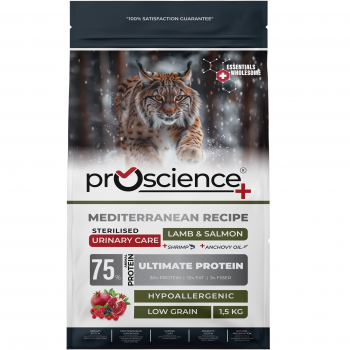 ProScience Sterilised Cat Lamb & Salmon 15 кг - корм з ягням, лососем, креветковим борошном, анчоусною олією та середземноморськими фруктами для дорослих стерилізованих котів