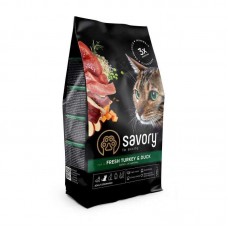 Корм сухий Savory Adult Cat Gourmand Fresh Turkey and Duck для дорослих котів зі свіжою індичкою і качкою 400 г