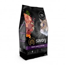 Корм сухий Savory Adult Cat Steril Fresh Lamb and Chicken для стерилізованих котів з ягнятиною та куркою 400 г