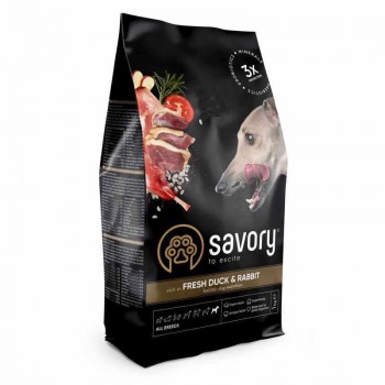 Корм сухий Savory Adult All Breeds rich in Fresh Duck and Rabbit для собак усіх порід зі свіжою качкою та кроликом 1 кг