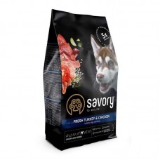 Корм сухий Savory Junior Large rich in Fresh Turkey and Chicken для молодих собак великих порід від 25 кг зі свіжою індичкою та куркою 12 кг