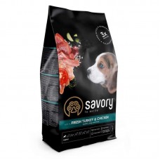 Корм сухий Savory Puppy rich in Fresh Turkey and Chicken для цуценят всіх порід зі свіжою індичкою і куркою 1 кг