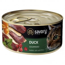 Savory Cat Can Adult Duck консерви для дорослих котів, з чутливим травленням, з качкою, 100г