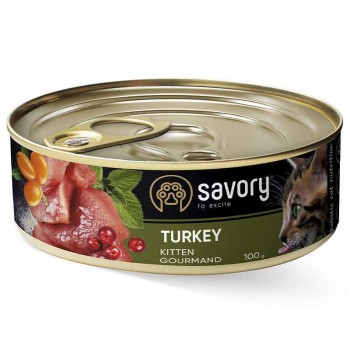 Savory Kitten Turkey, для кошенят, паштет з іничкою, 200г